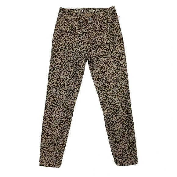 Vanilla Star Brown Animal Print High Rise Skinny Jeans 7 - Picture 1 of 3